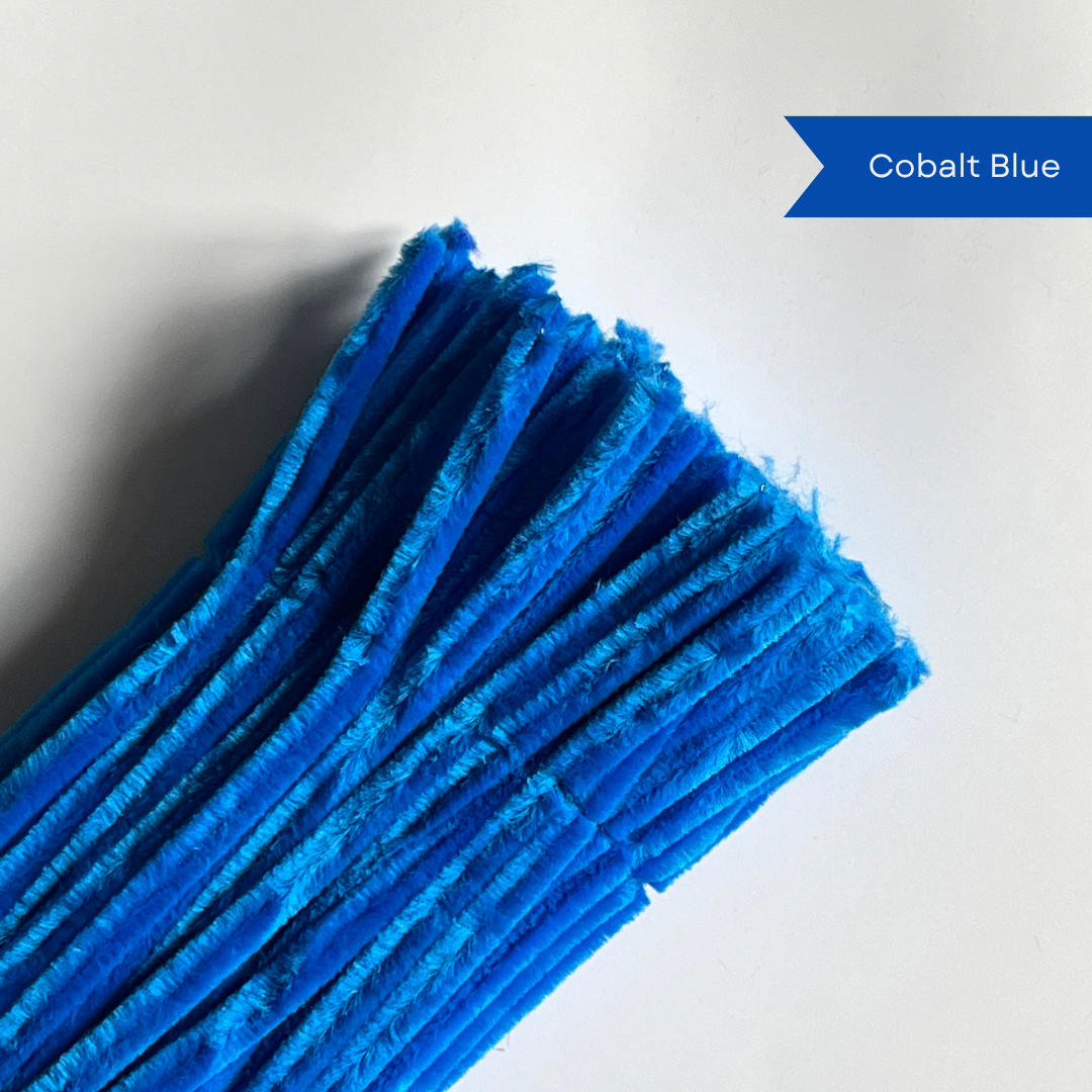 Cobalt Blue Pipe Cleaners - 100 pcs | 8mm Premium Quality
