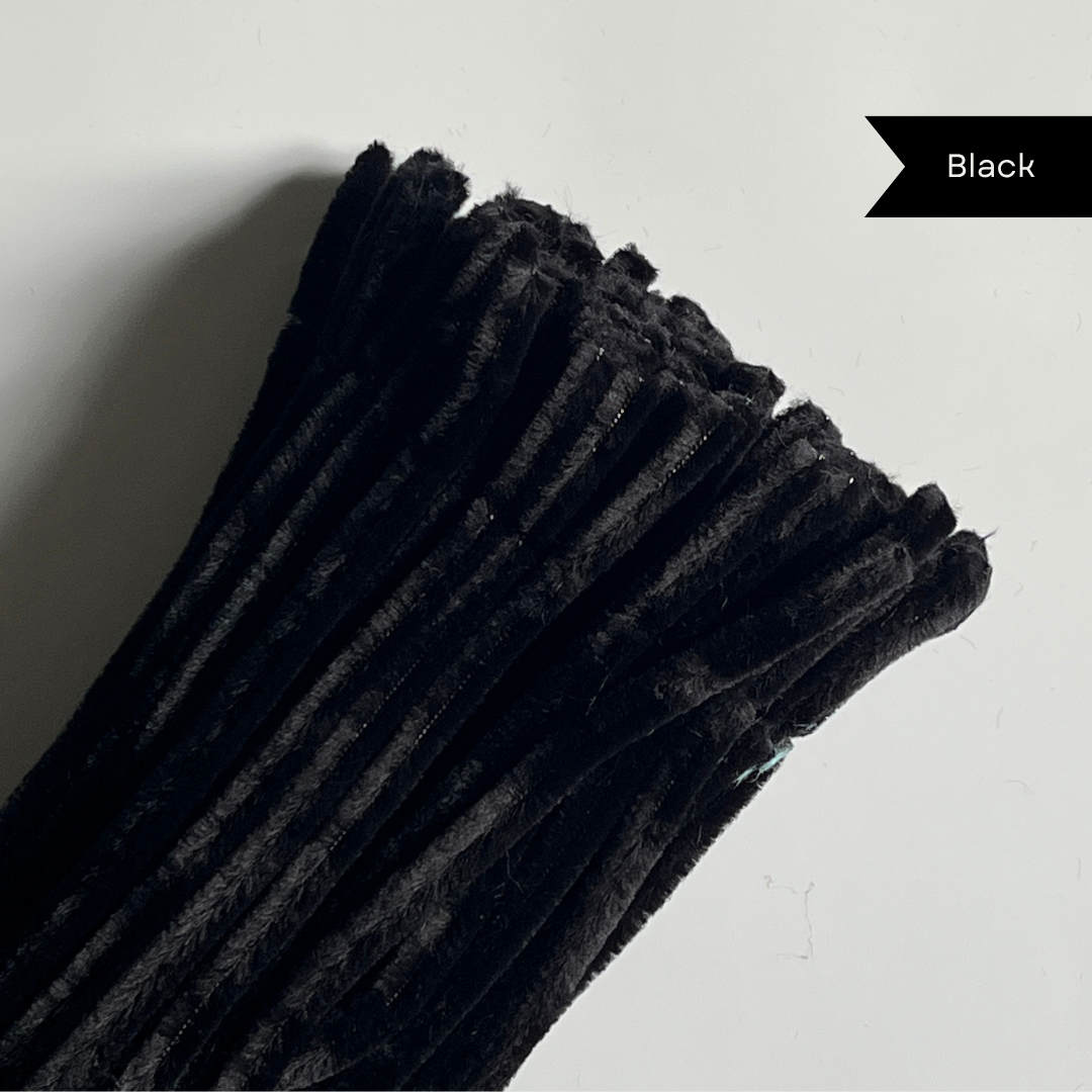 Black Pipe Cleaners - 100 pcs | 8mm Premium Quality