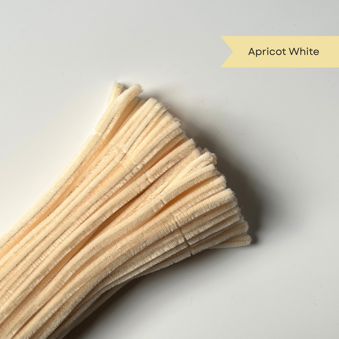 Apricot White Pipe Cleaners - 100 pcs | 8mm Premium Quality
