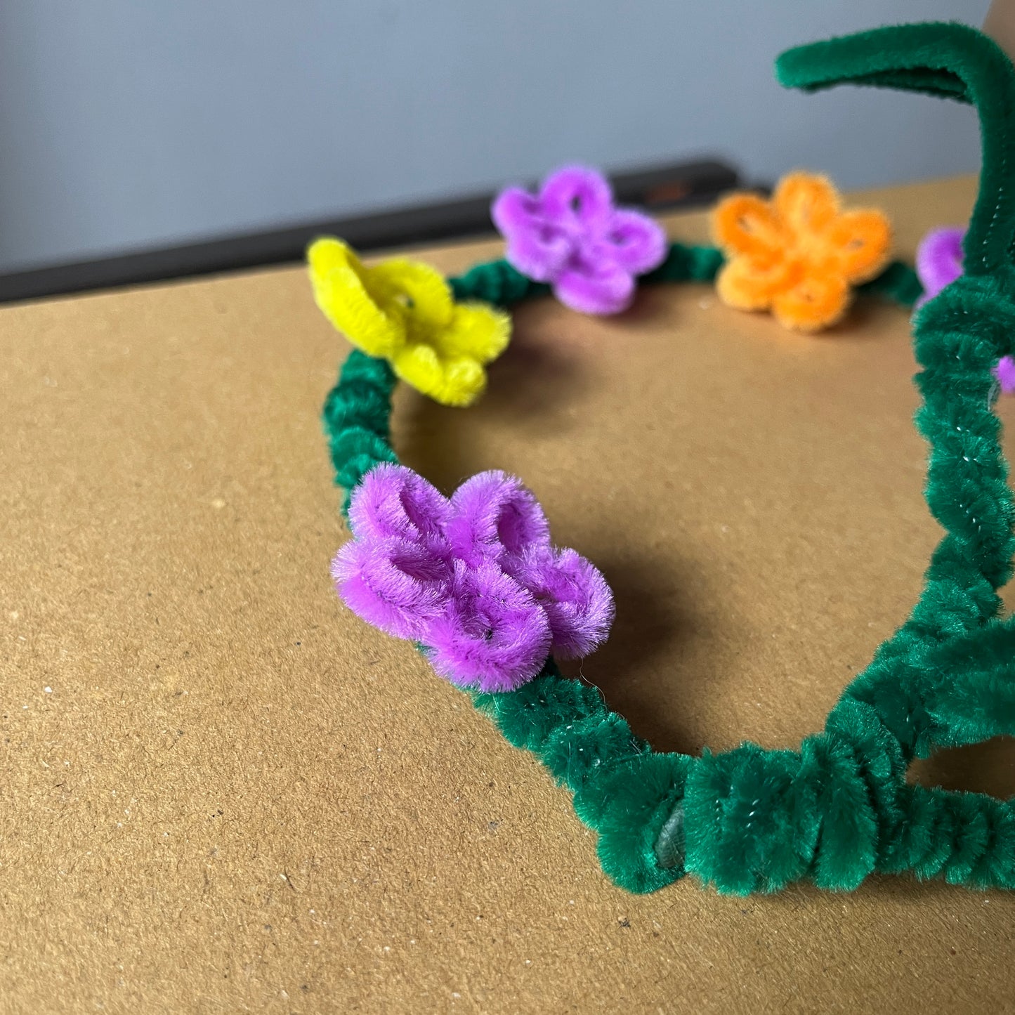 Rapunzel flower lamp bottom mini flower decoration made with pipe cleaners