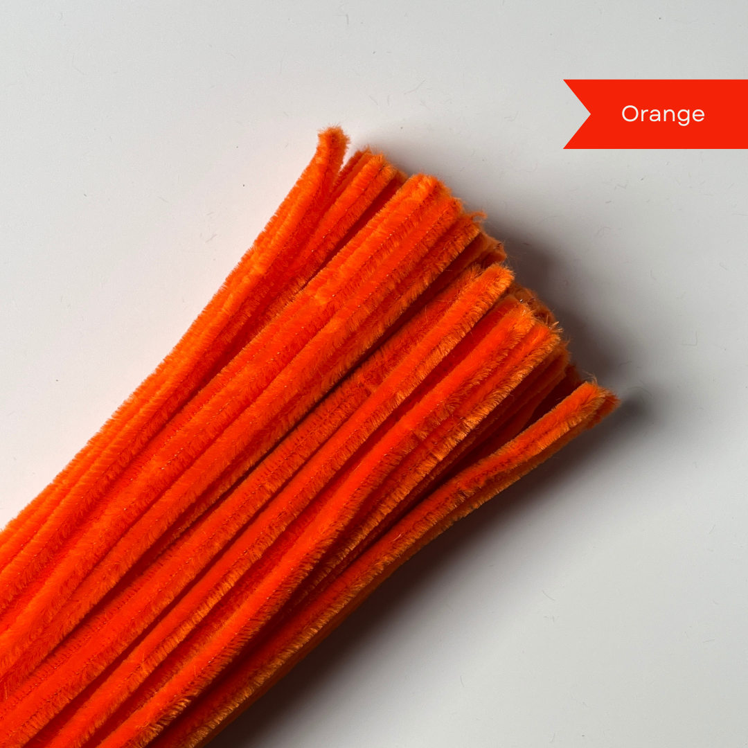 Orange Pipe Cleaners - 100 pcs