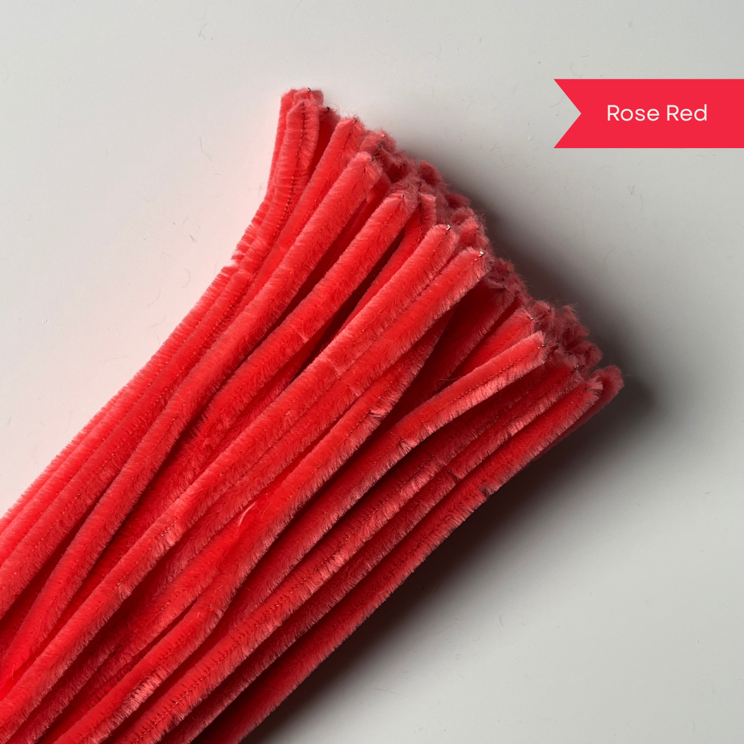 Rose Red Pipe Cleaners - 100 pcs
