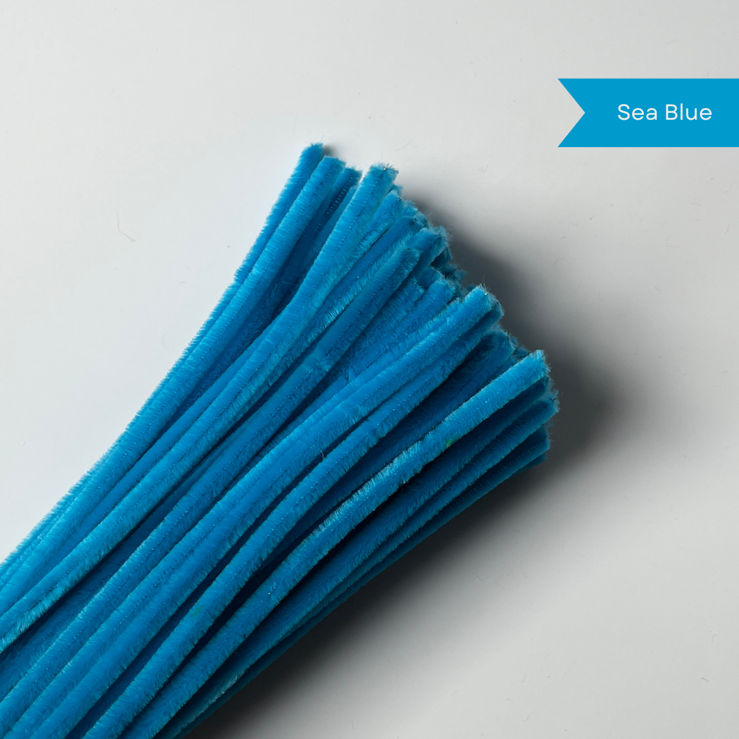 Sea Blue Pipe Cleaners - 100 pcs