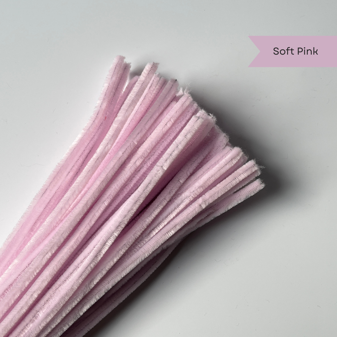 Soft Pink Pipe Cleaners - 100 pcs