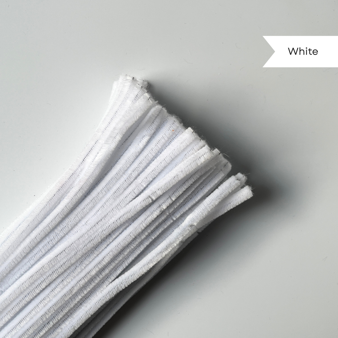White Pipe Cleaners - 100 pcs