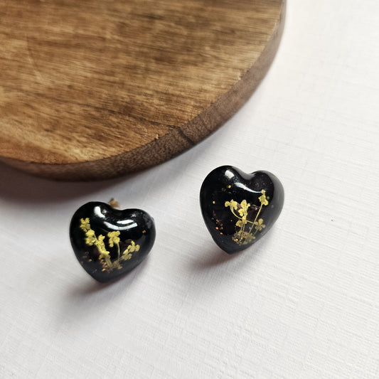 Black Heart Studs