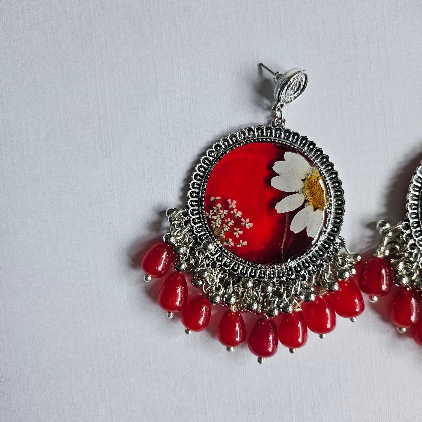 Red Circular Jhumka