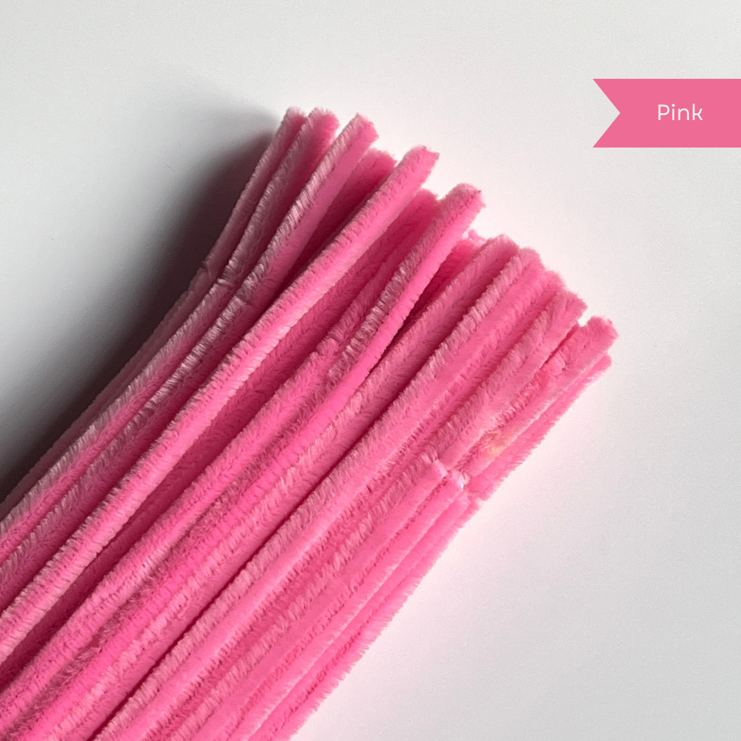 Pink Pipe Cleaners - 100 pcs | 8mm Premium Quality