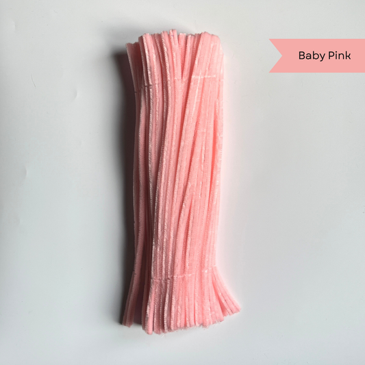 Baby Pink Pipe Cleaners - 100 pcs | 8mm Premium Quality