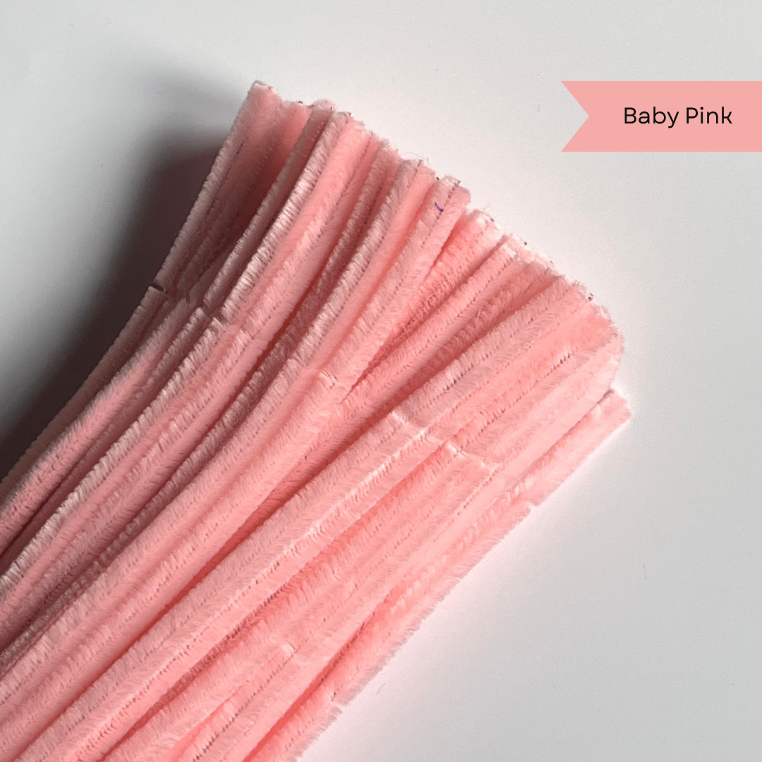 Baby Pink Pipe Cleaners - 100 pcs | 8mm Premium Quality