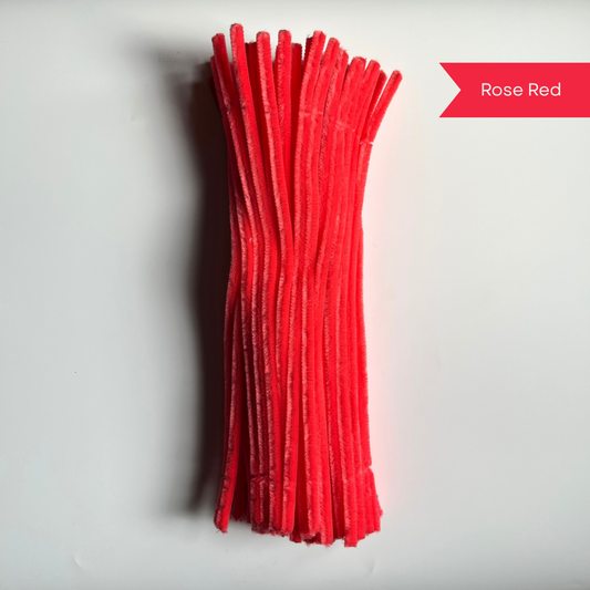 Rose Red Pipe Cleaners - 100 pcs | 8mm Premium Quality