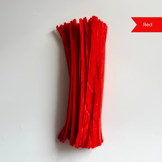 Red Pipe Cleaners - 100 pcs | 8mm Premium Quality