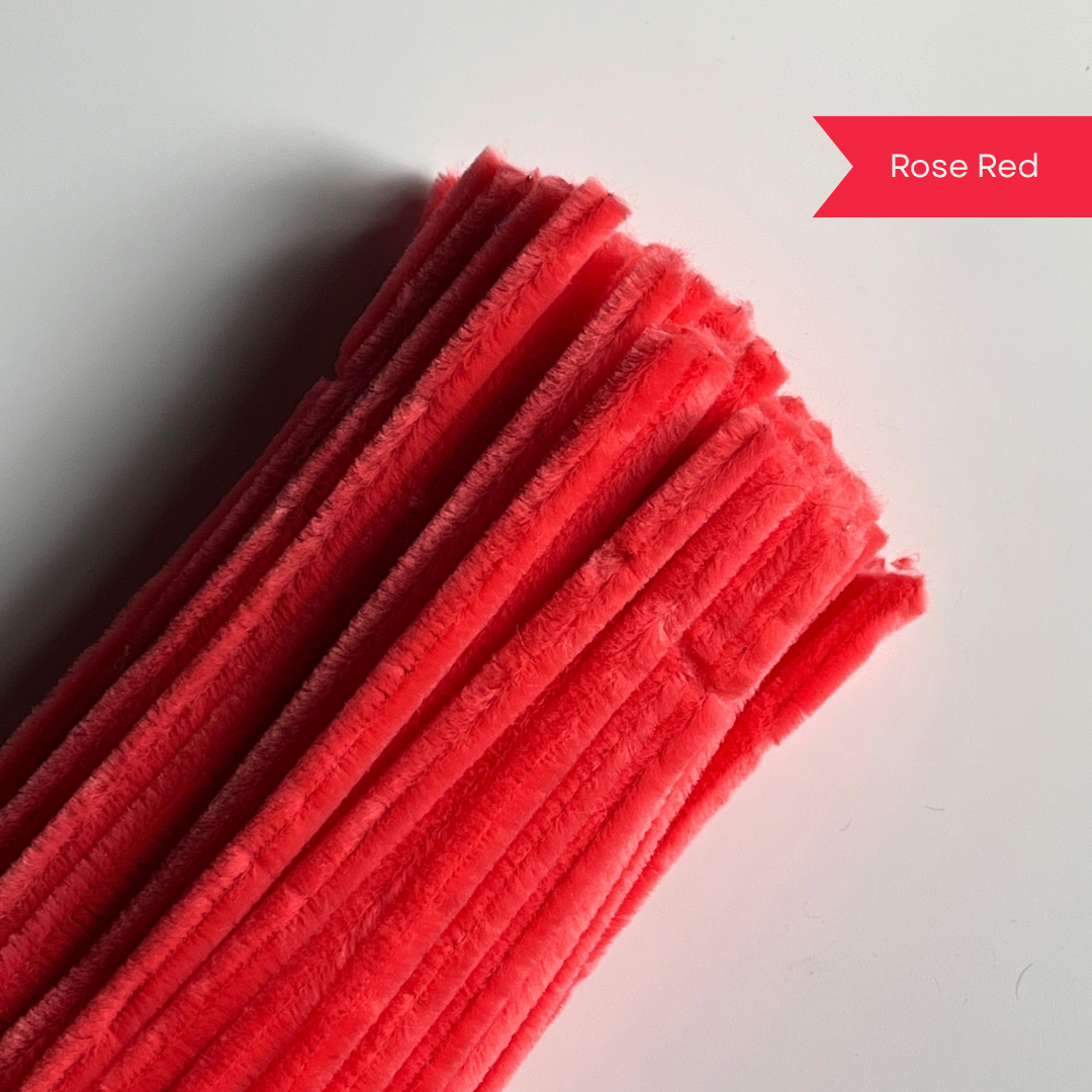 Carrot Red Pipe Cleaners - 100 pcs | 8mm Premium Quality