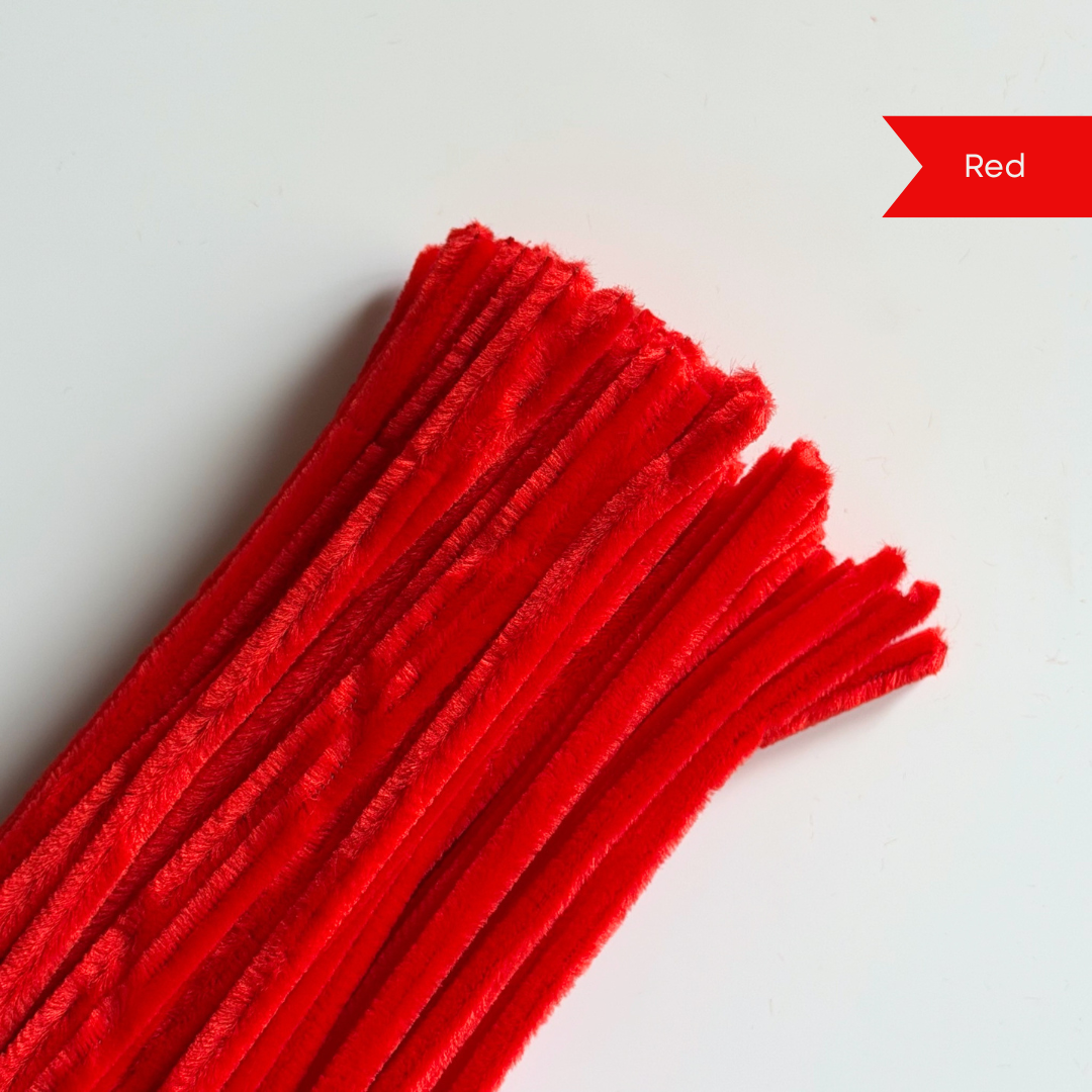 Red Pipe Cleaners - 100 pcs | 8mm Premium Quality