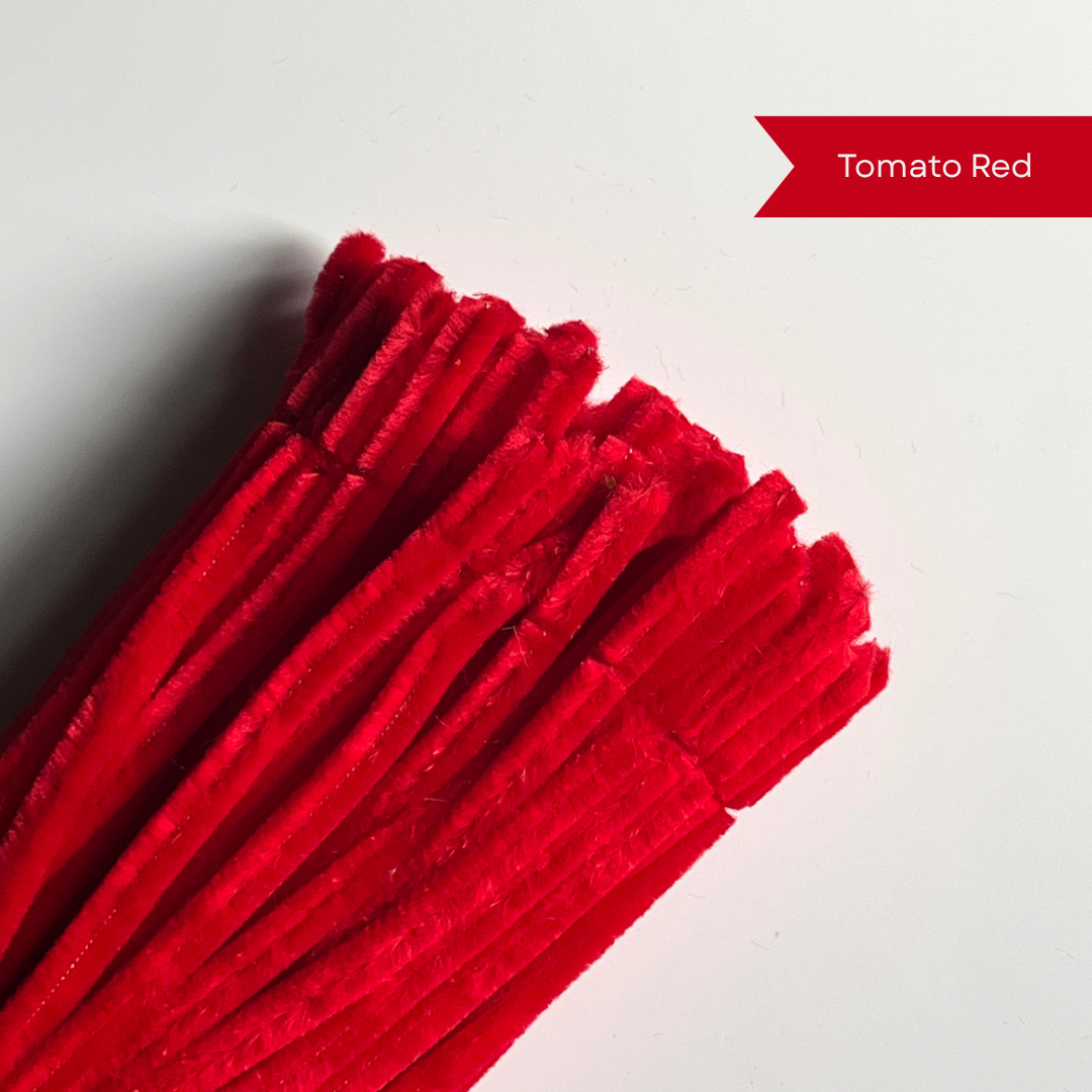 Tomato Red Pipe Cleaners - 100 pcs | 8mm Premium Quality