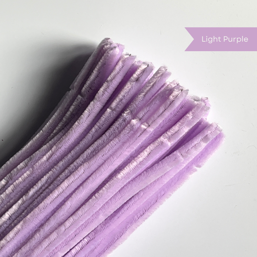 Light Purple Pipe Cleaners - 100 pcs | 8mm Premium Quality