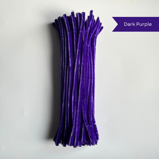 Dark Purple Pipe Cleaners - 100 pcs | 8mm Premium Quality