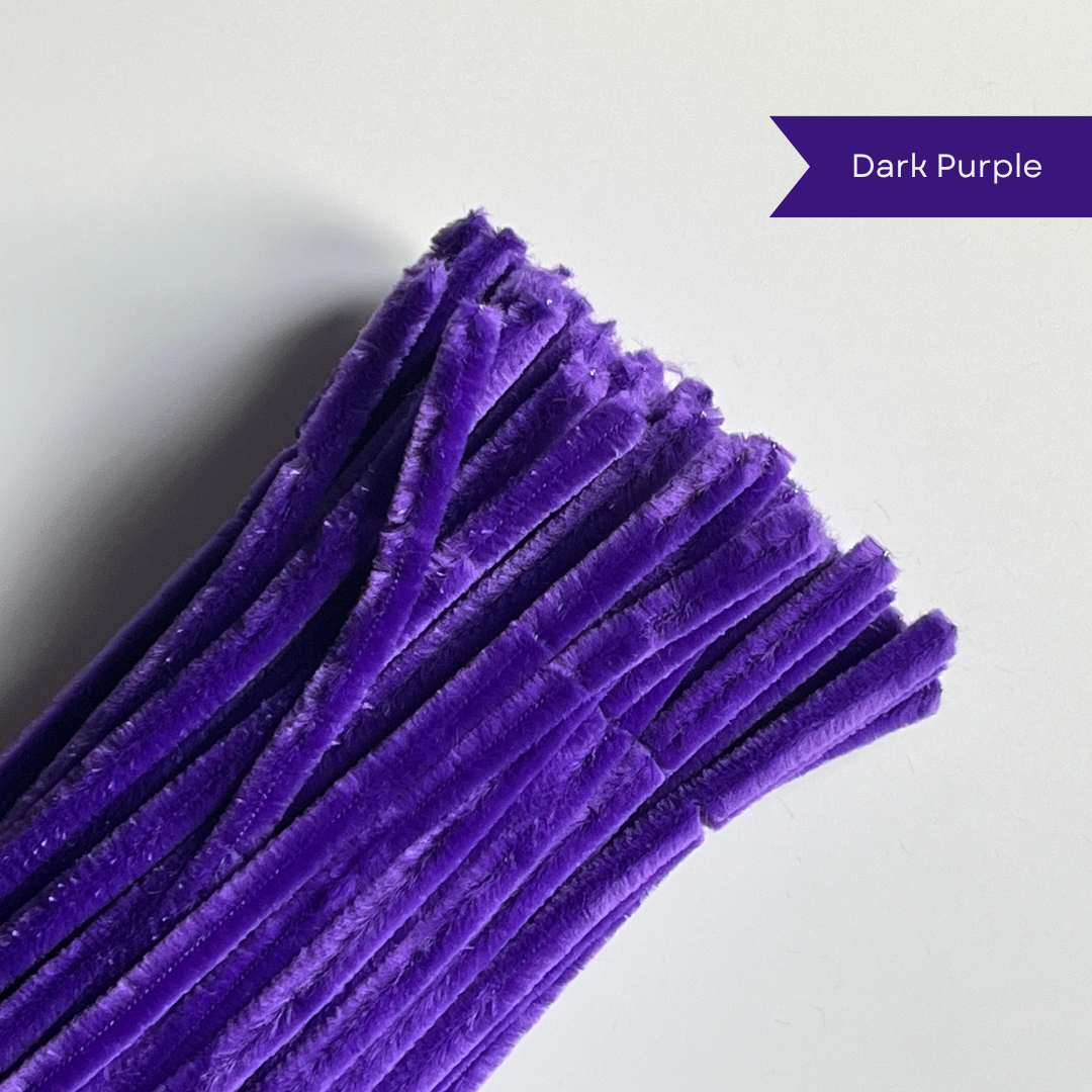 Dark Purple Pipe Cleaners - 100 pcs | 8mm Premium Quality