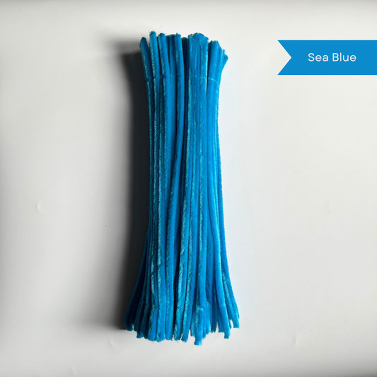 Sea Blue Pipe Cleaners - 100 pcs | 8mm Premium Quality