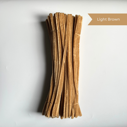 Light Brown Pipe Cleaners - 100 pcs | 8mm Premium Quality