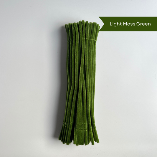 Light Moss Green Pipe Cleaners - 100 pcs | 8mm Premium Quality