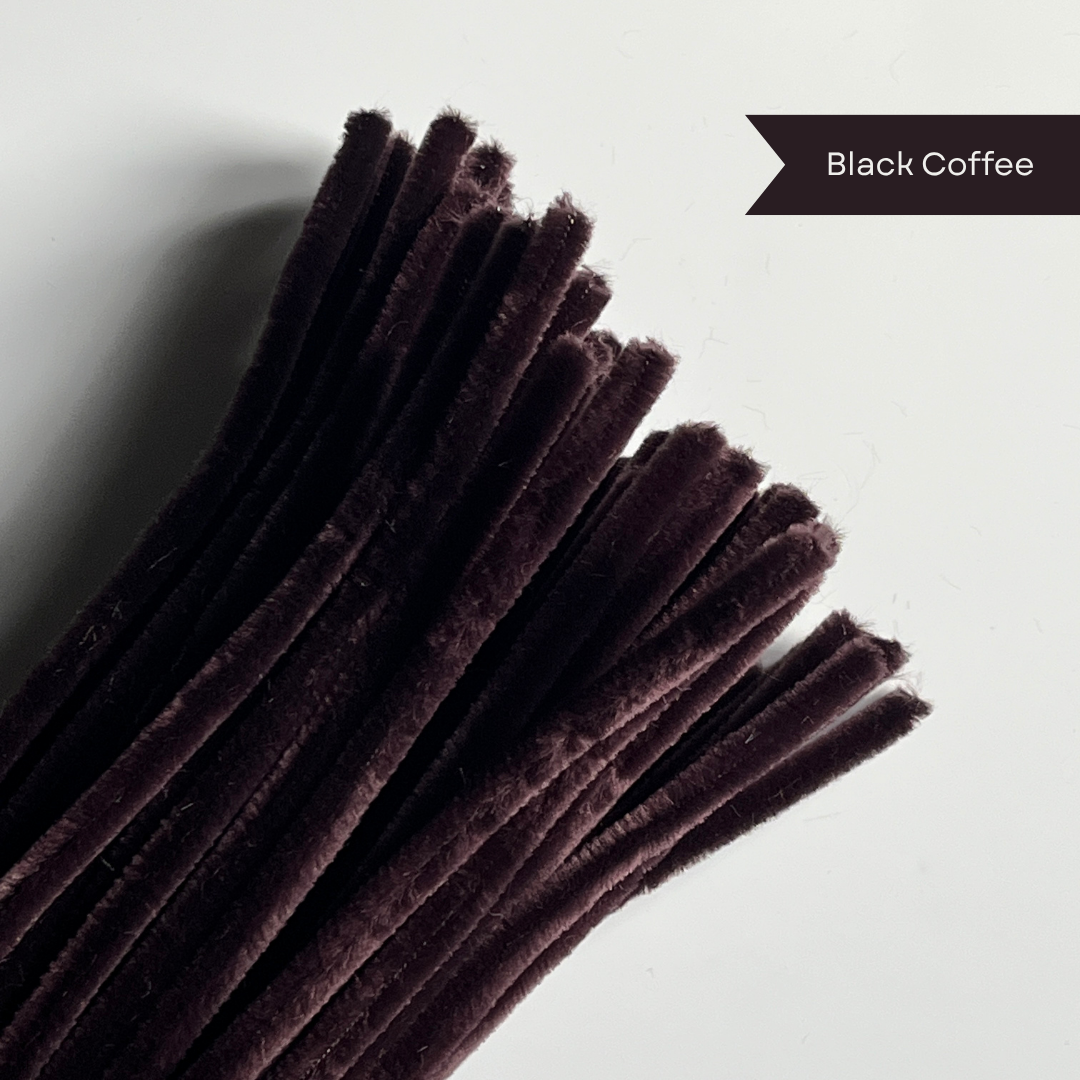 Black Coffee Pipe Cleaners - 100 pcs | 8mm Premium Quality