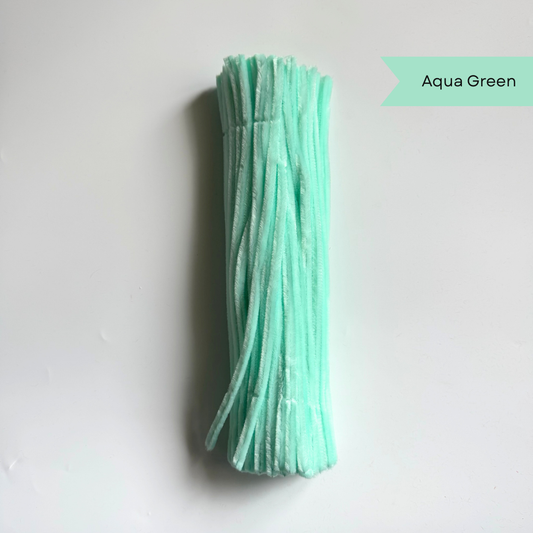 Aqua Green Pipe Cleaners - 100pcs | 8mm Premium Quality