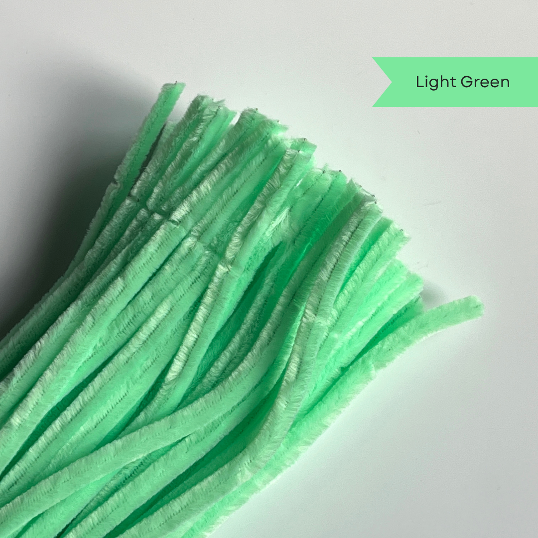 Light Green Pipe Cleaners - 100 pcs | 8mm Premium Quality