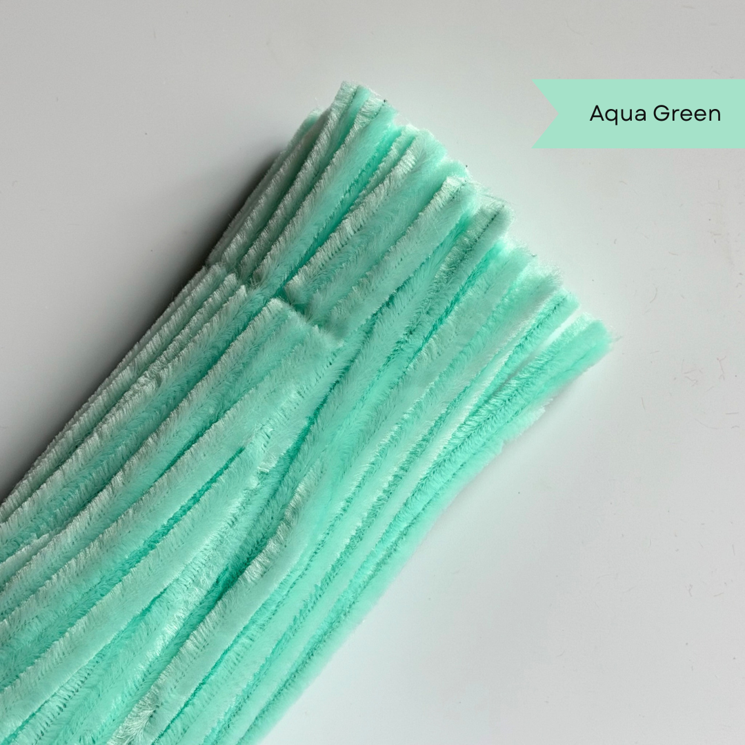 Aqua Green Pipe Cleaners - 100pcs | 8mm Premium Quality