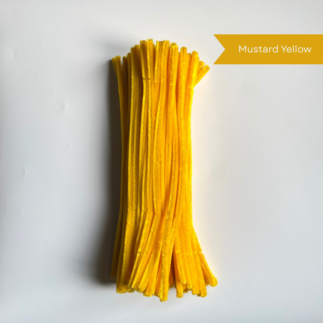 Mustard Yellow Pipe Cleaners - 100 pcs | 8mm Premium Quality