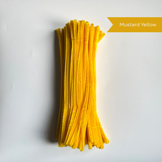Mustard Yellow Pipe Cleaners - 100 pcs | 8mm Premium Quality