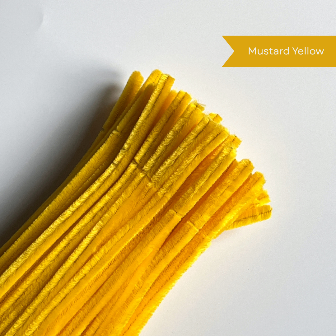 Mustard Yellow Pipe Cleaners - 100 pcs | 8mm Premium Quality
