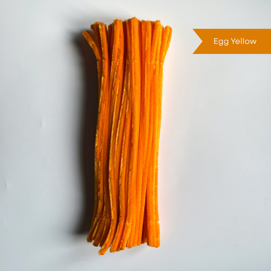 Egg Yellow Pipe Cleaners - 100 pcs | 8mm Premium Quality