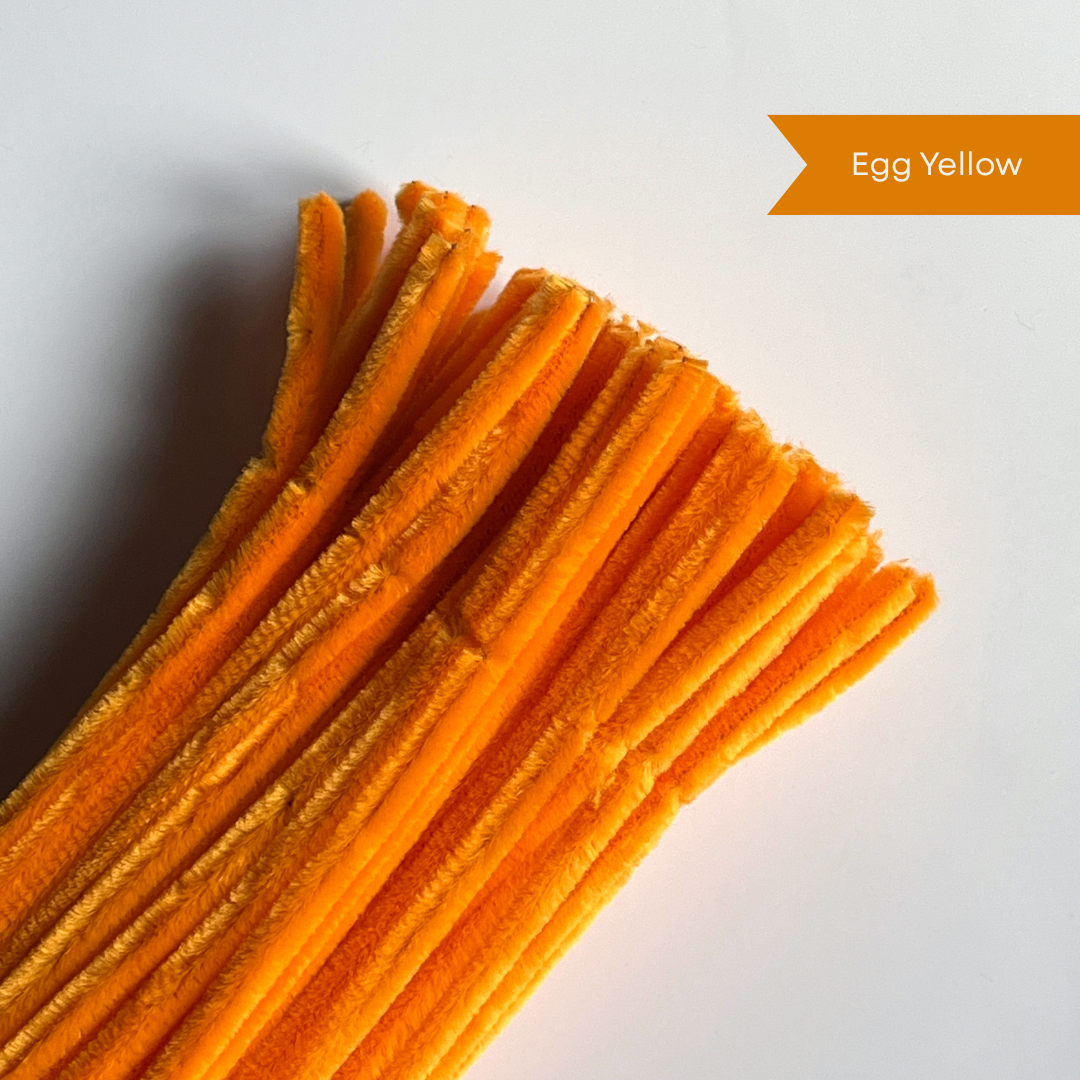 Egg Yellow Pipe Cleaners - 100 pcs | 8mm Premium Quality