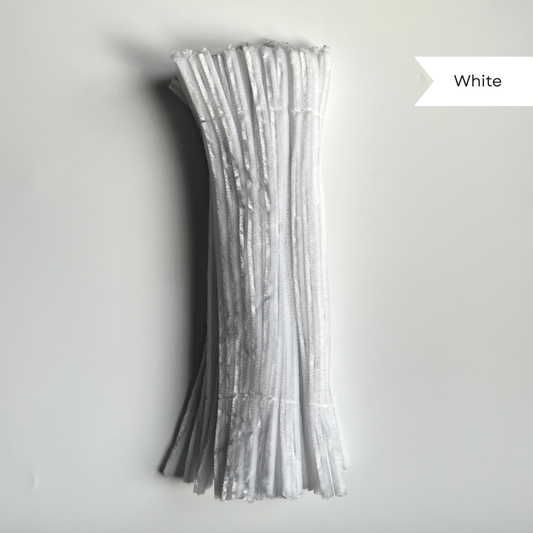 White Pipe Cleaners - 100 pcs | 8mm Premium Quality