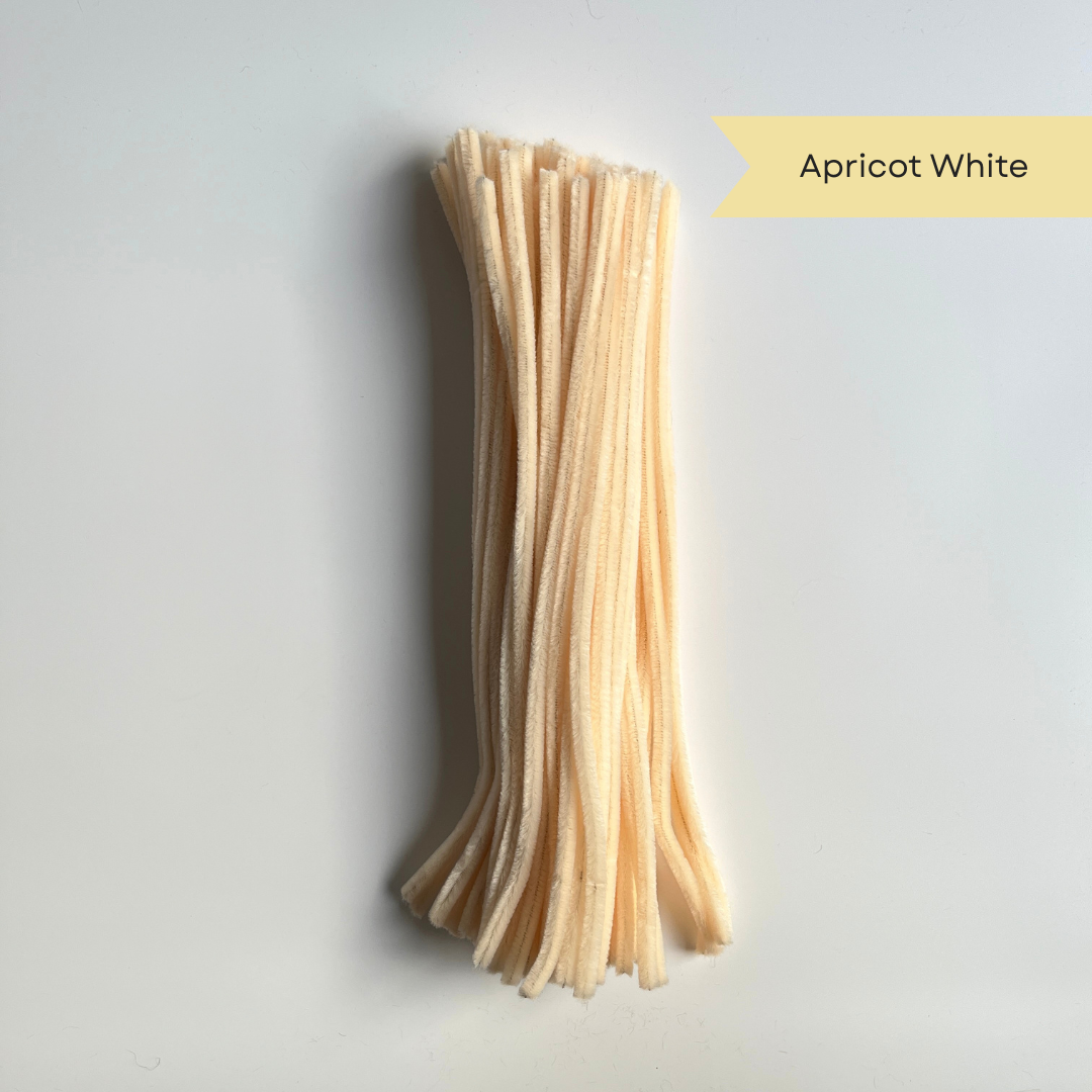 Apricot White Pipe Cleaners - 100 pcs | 8mm Premium Quality