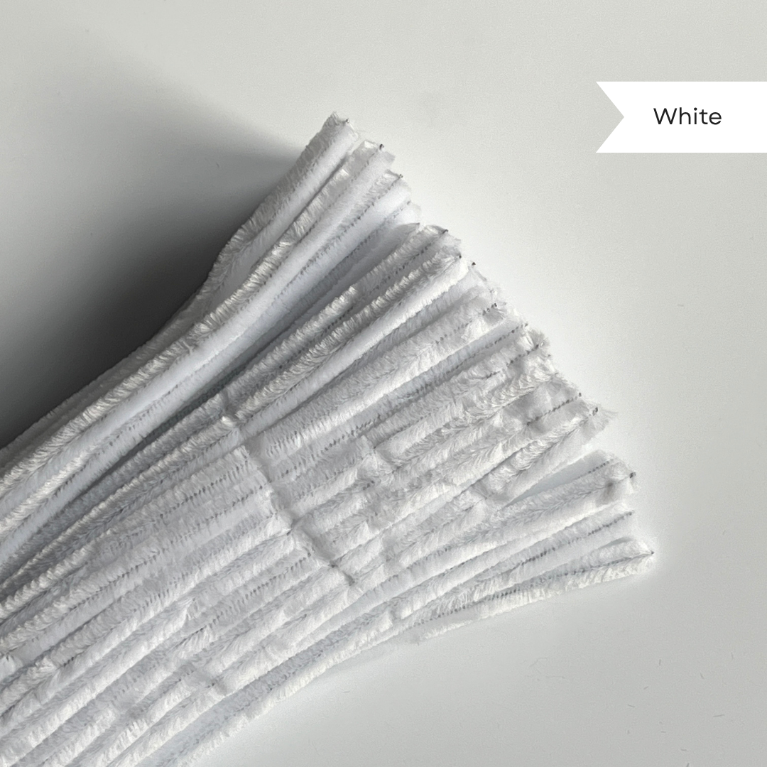 White Pipe Cleaners - 100 pcs | 8mm Premium Quality