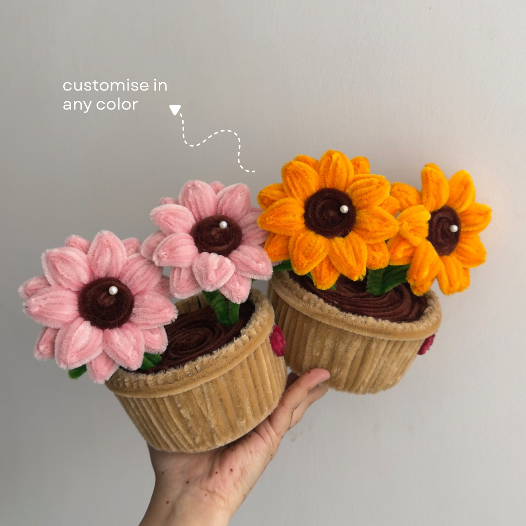 Twin Sunflower Pot | Ready Piece