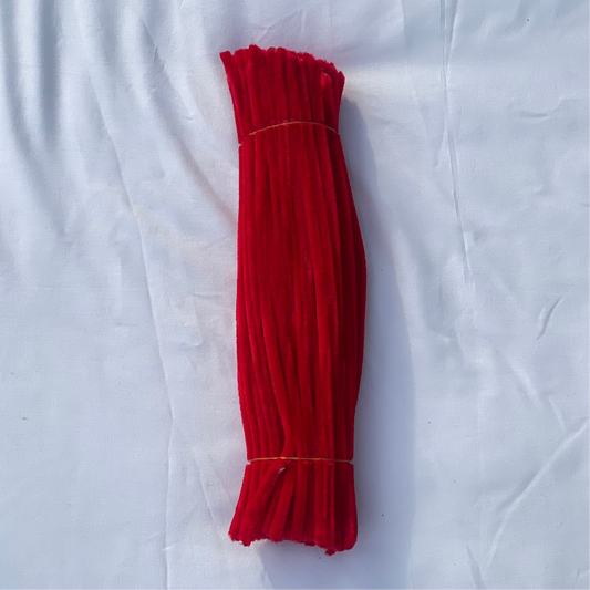 Bright Red Pipe Cleaners