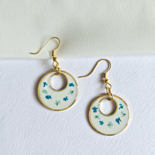 Blue Bloom Hoops