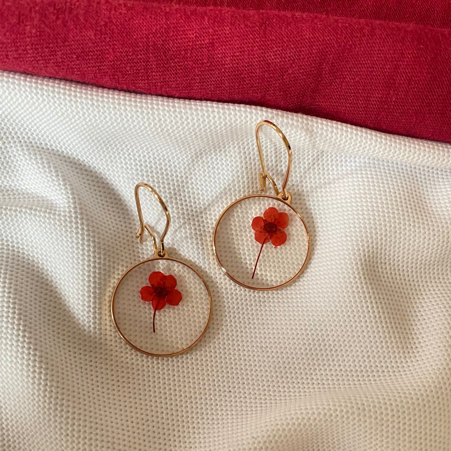 Red Poppy Earrings