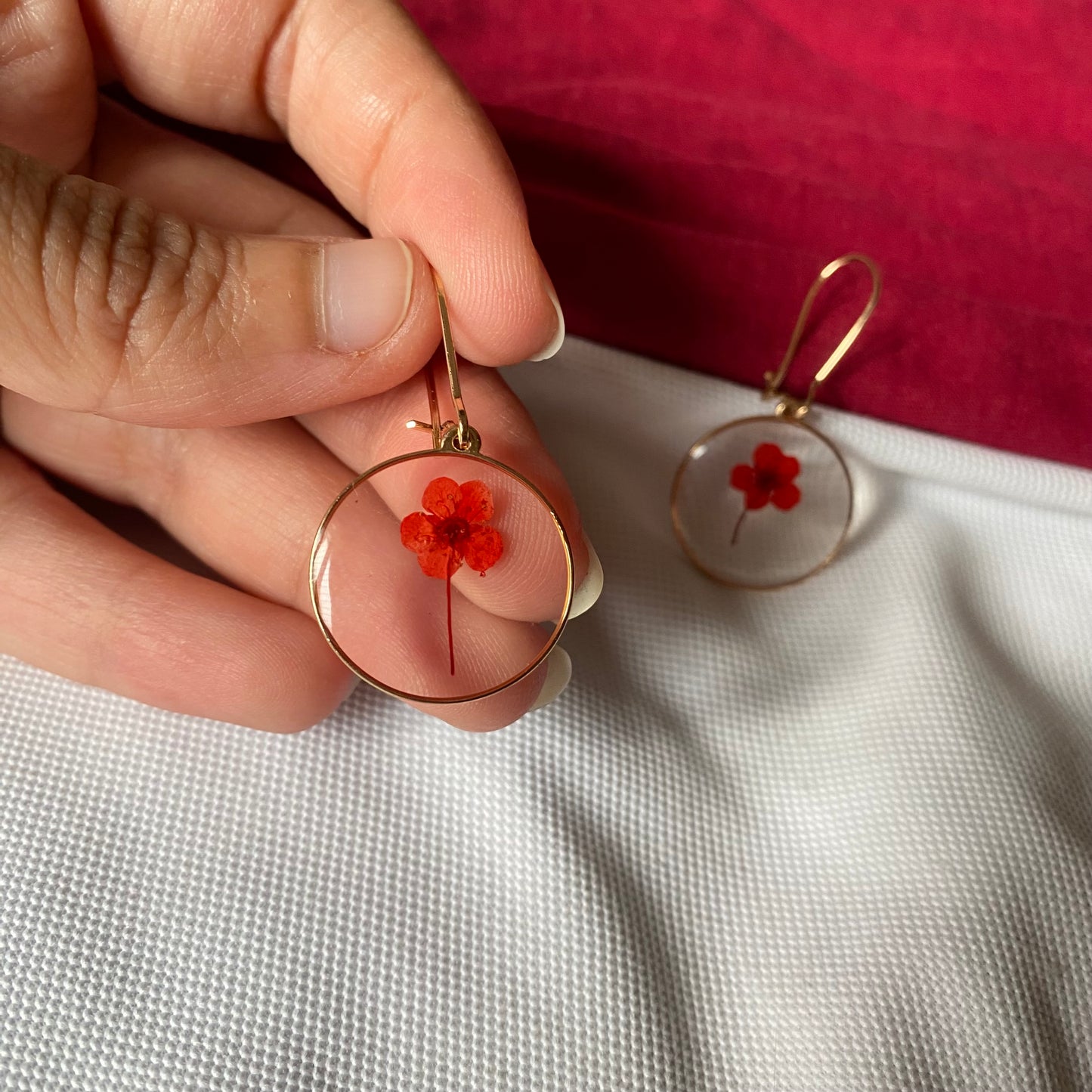 Red Poppy Earrings