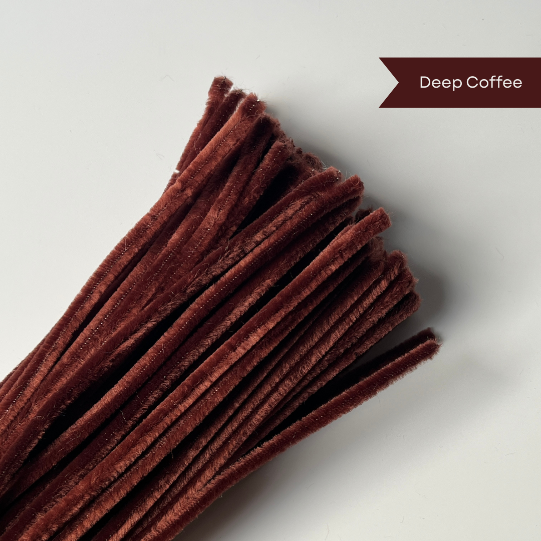 Coffee Brown Pipe Cleaners - 100 pcs