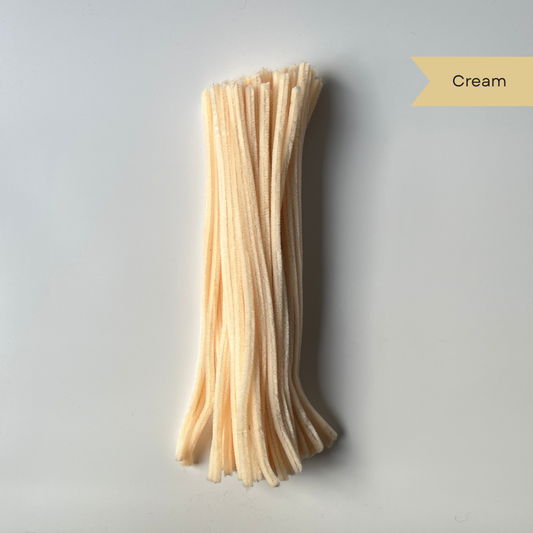 Cream Pipe Cleaners - 100 pcs