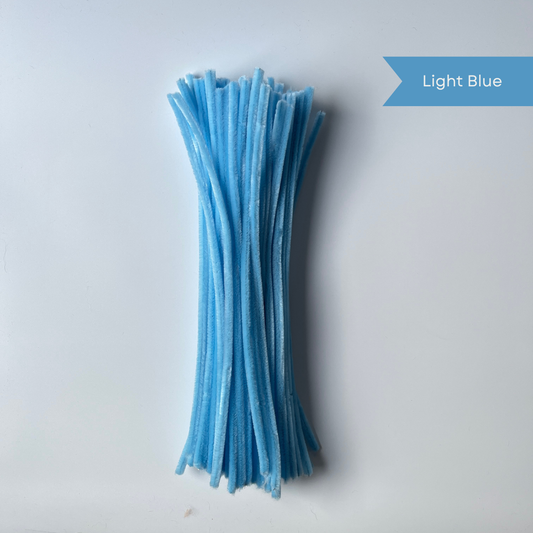 Light Blue Pipe Cleaners - 100 pcs