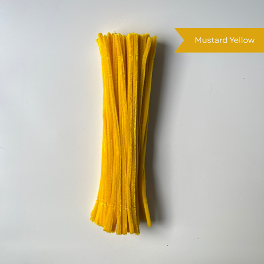Mustard Yellow Pipe Cleaners - 100 pcs