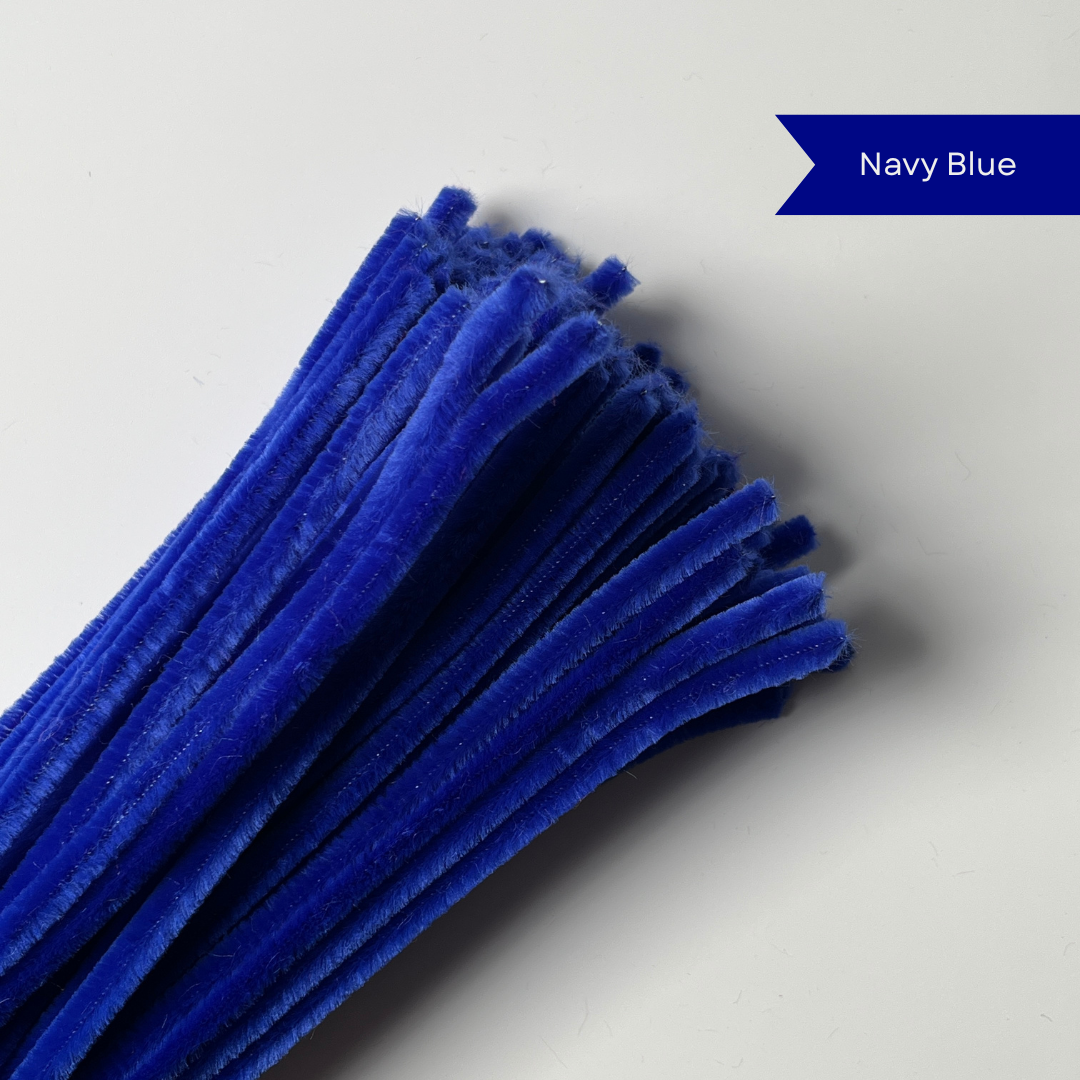 Navy Blue Pipe Cleaners - 100 pcs