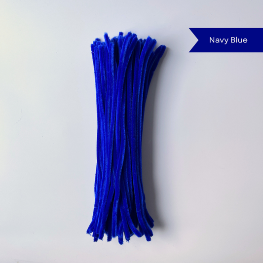Navy Blue Pipe Cleaners - 100 pcs