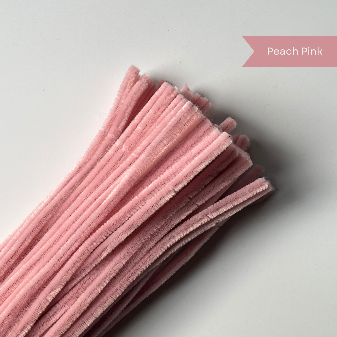 Peach Pink Pipe Cleaners - 100 pcs
