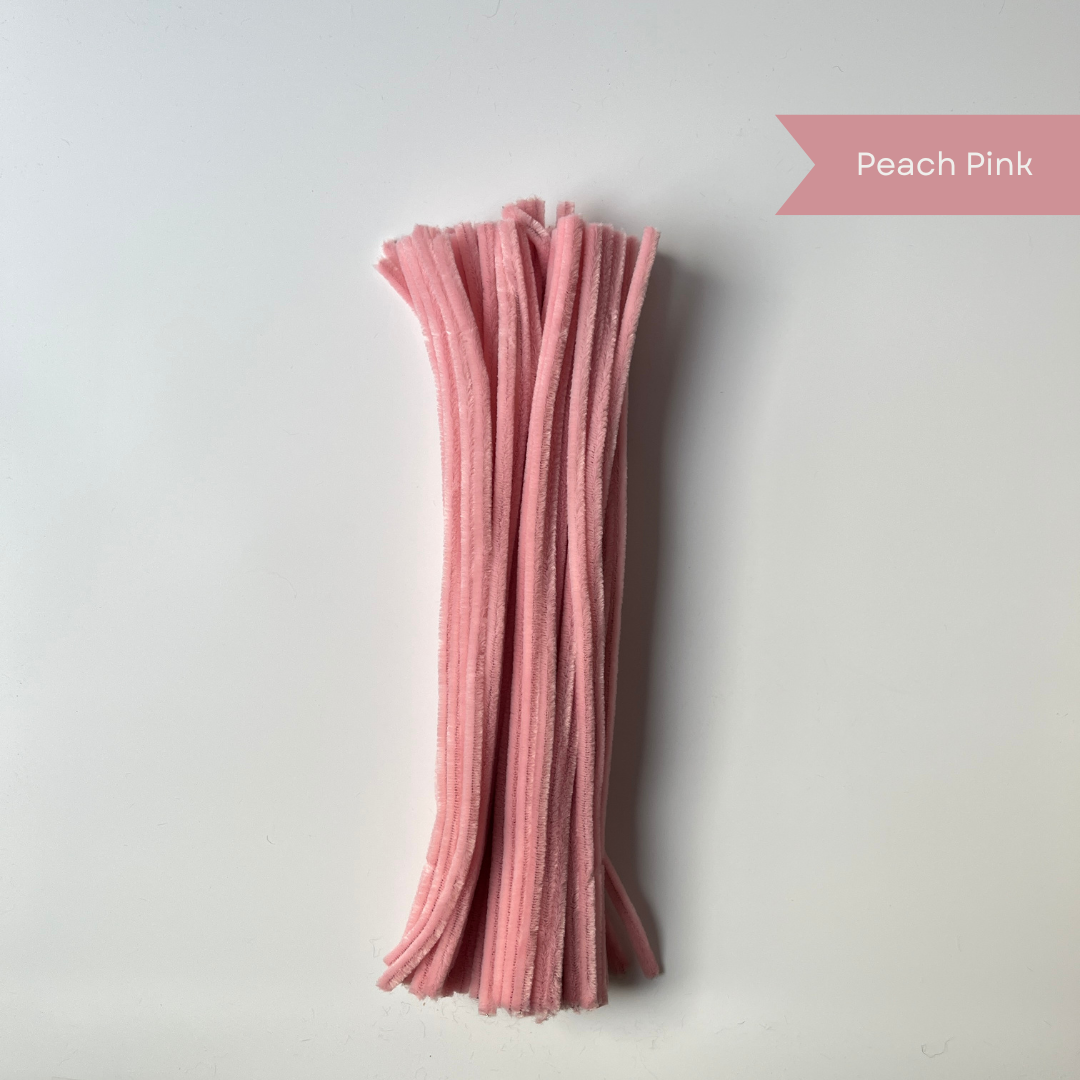 Peach Pink Pipe Cleaners - 100 pcs